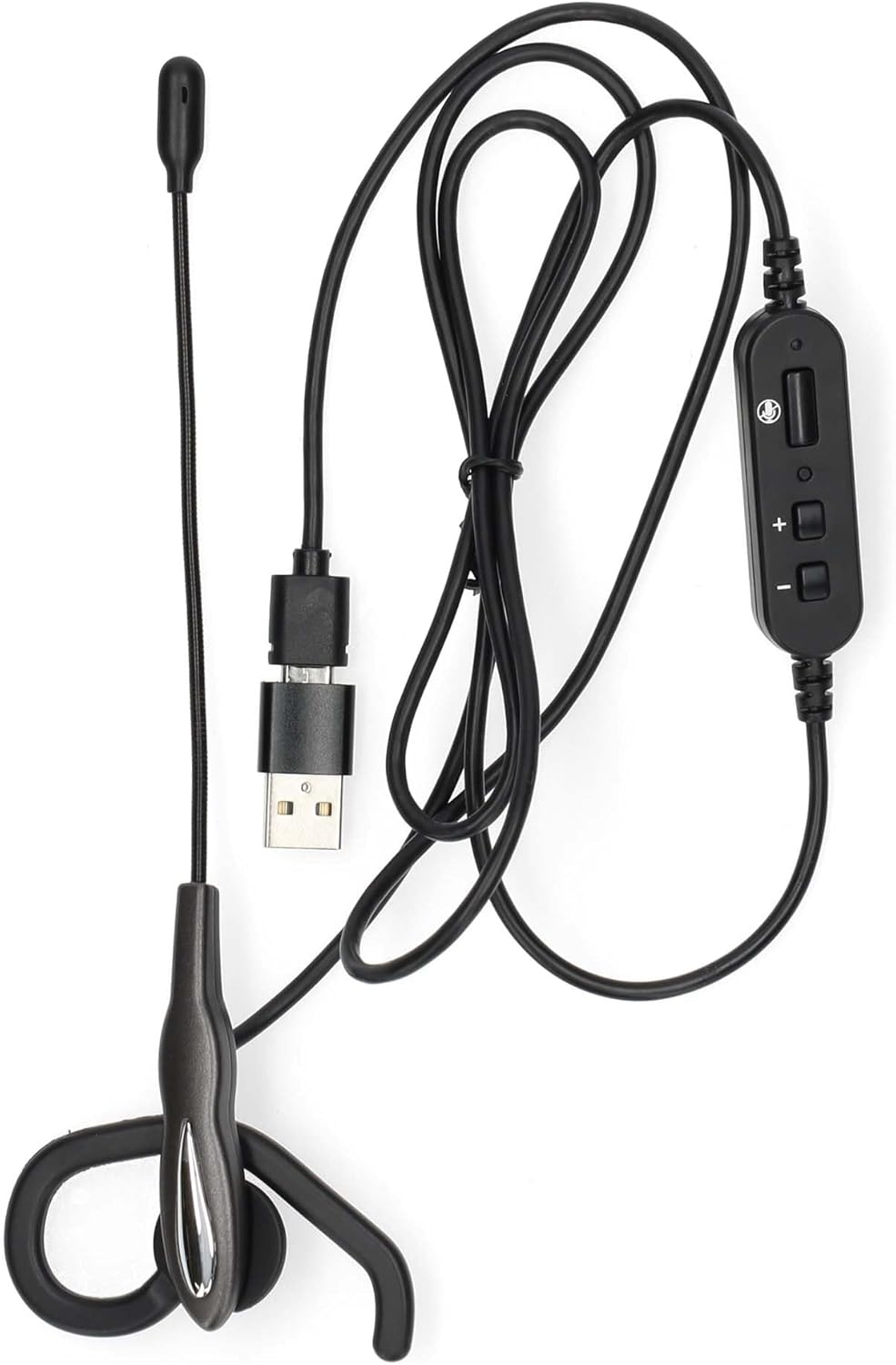Nedis PC-Headset - Im Ohr - Mono - USB Type-A/USB Type-C - Klappbarer Mikrofon - Schwarz