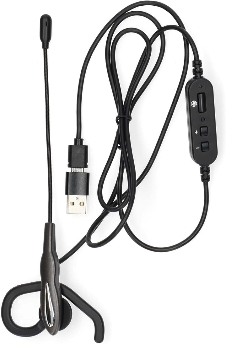 Nedis PC-Headset - Im Ohr - Mono - USB Type-A/USB Type-C - Klappbarer Mikrofon - Schwarz