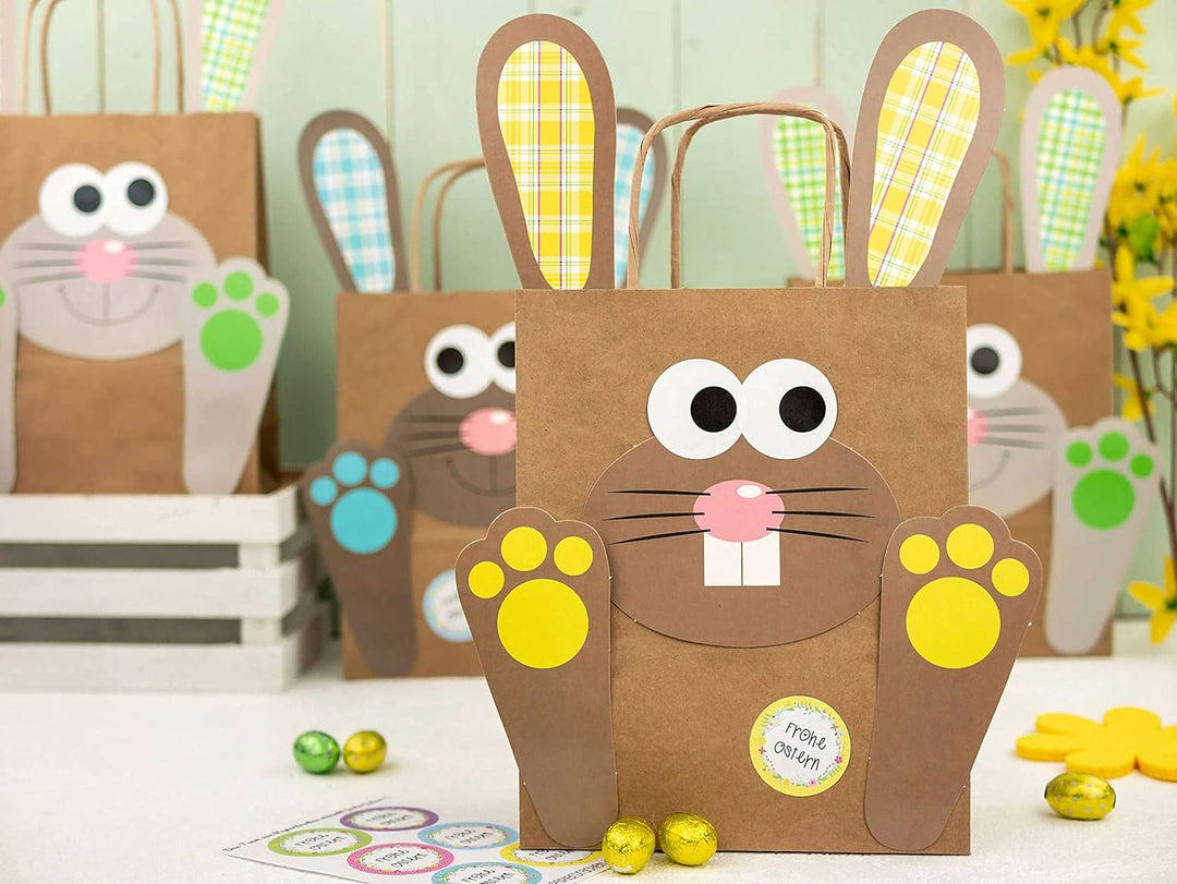 Papierdrachen DIY Osternester zum Befüllen und Basteln - Geschenktüten für Kinder mit Osterhasen in