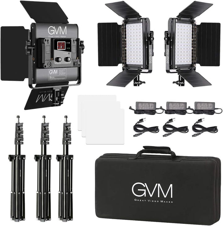 GVM LED Videoleuchte mit Stativ, APP-Steuerung 800D RGB Videolicht Dauerlicht LED Streaming licht, L