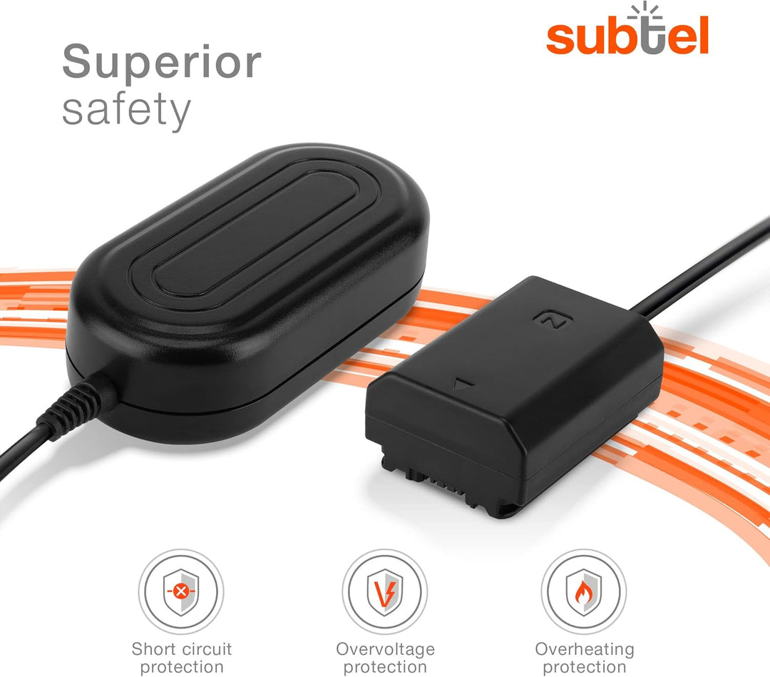 subtel® Netzteil AC-FZ100 für Sony Alpha 7 IV, 7C, 7S II, 7R III, Alpha 9, Alpha 6600 Kamera, Camcor