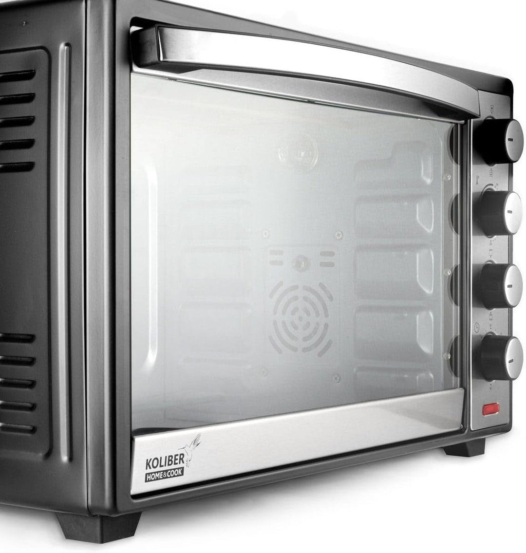 Koliber SUPERMAX X 3000W Backofen 48L Umluft Drehspiess Familienofen Pizzaofen Edelstahl 2000W Ober