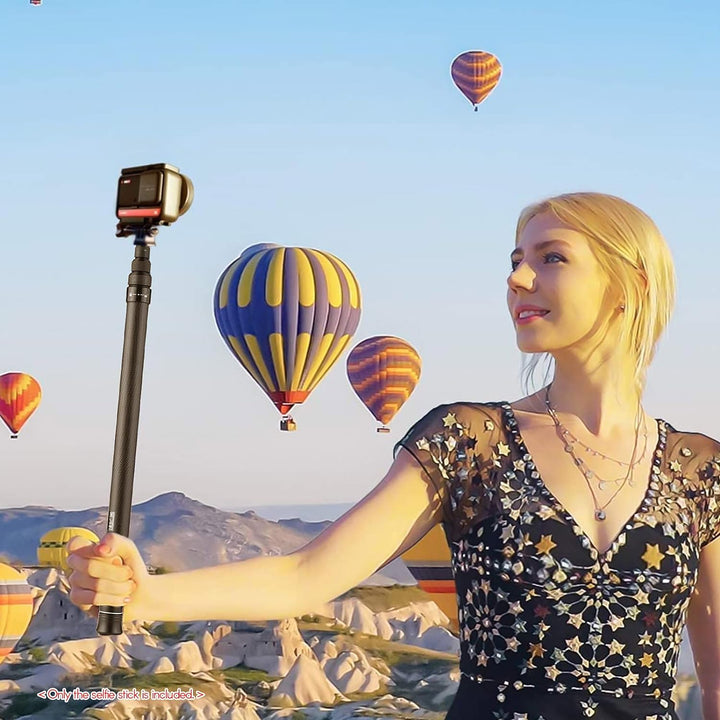 Camnoon 3 Meter / 9.8ft Kohlefaser Selfie Stick Einstellbare Verlängerungsstange mit 1/4 Zoll Schrau