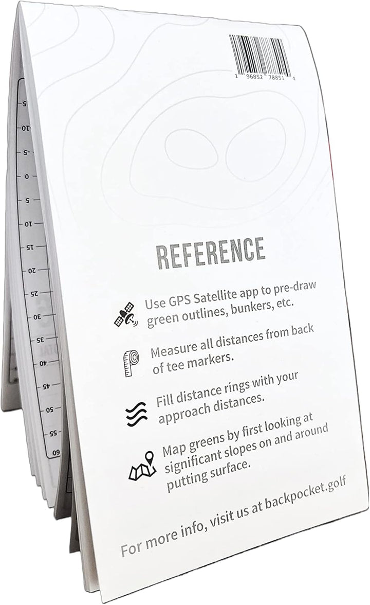 BACK POCKET GOLF Yardage Book (4er-Pack) – USGA-konform und hergestellt in den USA, unverzichtbar fü