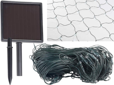 Lunartec LED Netz: Solar-LED-Lichternetz, 198 LEDs, kaltweiss, 3 x 3 m, IP44 (Lichternetz Outdoor)