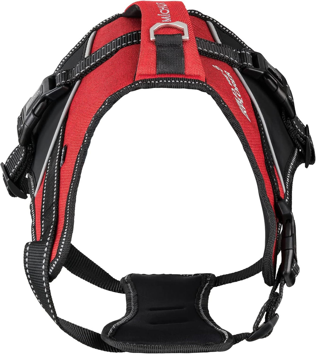 MICHUR Joel Hunde BRUSTGESCHIRR rot, Nylon Hundegeschirr, Hundegeschirr, mit Reflektoren, Neopren, W