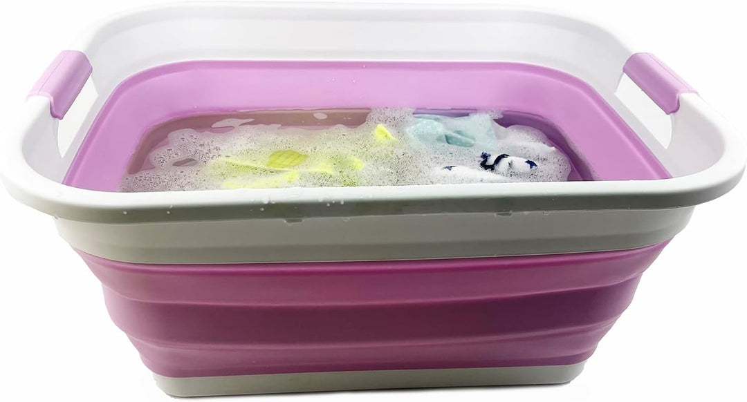 SAMMART 41L Collapsible Plastic Laundry Basket - Foldable Pop Up Storage Container/Organizer - Porta