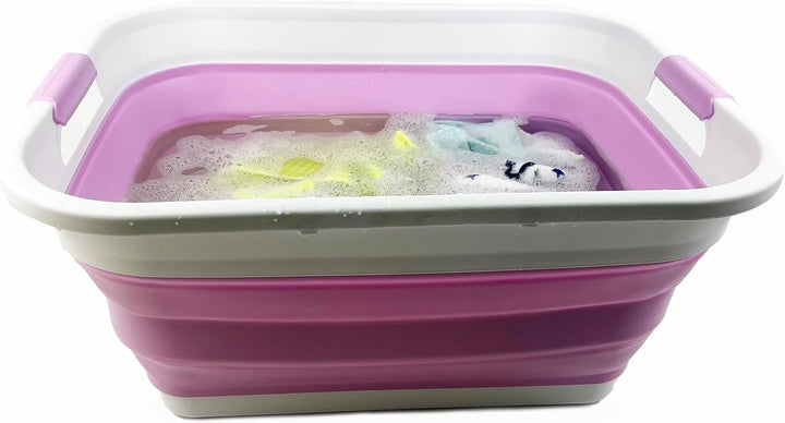 SAMMART 41L Collapsible Plastic Laundry Basket - Foldable Pop Up Storage Container/Organizer - Porta