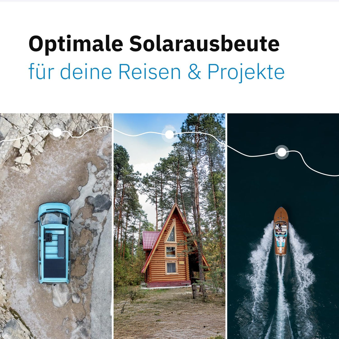 ECTIVE Solarpanel BSP 170 Black - 170W, 5,65A, 54 Zellen, für 12V 24V Batterieladeregler - Monokrist