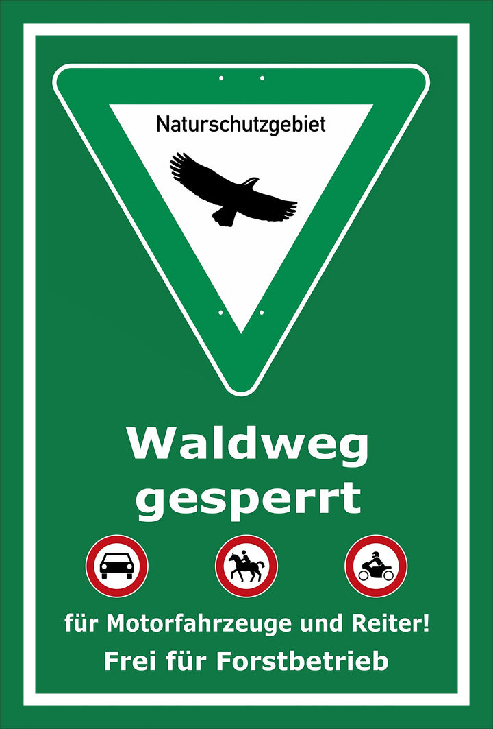 Melis Folienwerkstatt Schild Naturschutzgebiet Waldweg - 60x40cm - 3mm Aluverbund – 20 VAR S00359-03