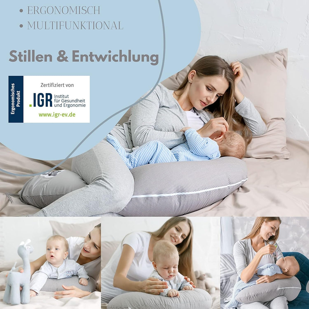 sei Design Stillkissen 170×30 cm – ergonomisch geprüftes Unterstützungskissen für Erwachsene – leise