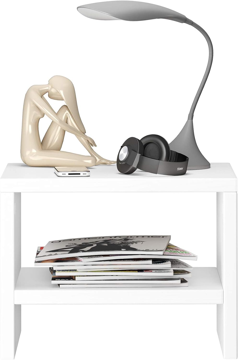 Erst-Holz Nachttisch modern weiss Kiefer massiv 90.20-K5 W