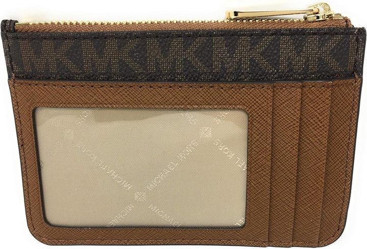 Michael Kors Jet Set Travel Kleine Tasche mit Reissverschluss und Ausweishalter – Twill PVC beschich