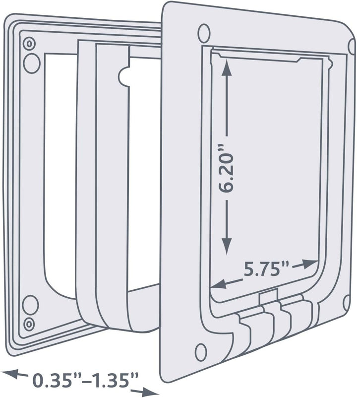 Trixie Katzenklappe, elektromagnetisch, 4-Fach, 21,1 x 24,4 cm, Weiss
