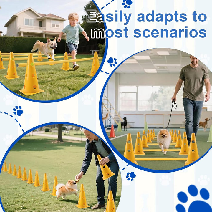 Agility Set Hunde Klein, Kinder Agility Trainingsgerät, Hindernisse für Pferde & Hundeparcours, Kege