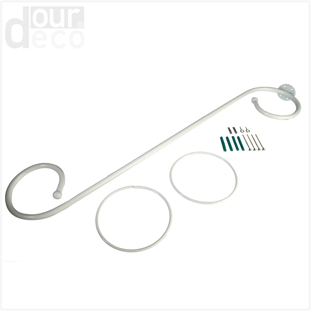 Himmelbett-Set, Baldachin, Betthimmel, Himmelstange in weiss, Weiss