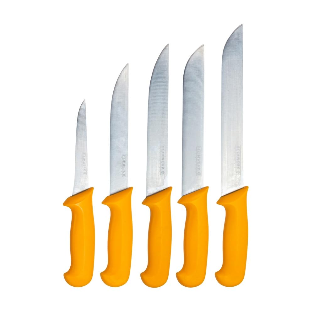 Profi Fleischermesser Set aus Edelstahl - Scharfes Metzgermesser Set bestehend aus 2x Fleischermesse