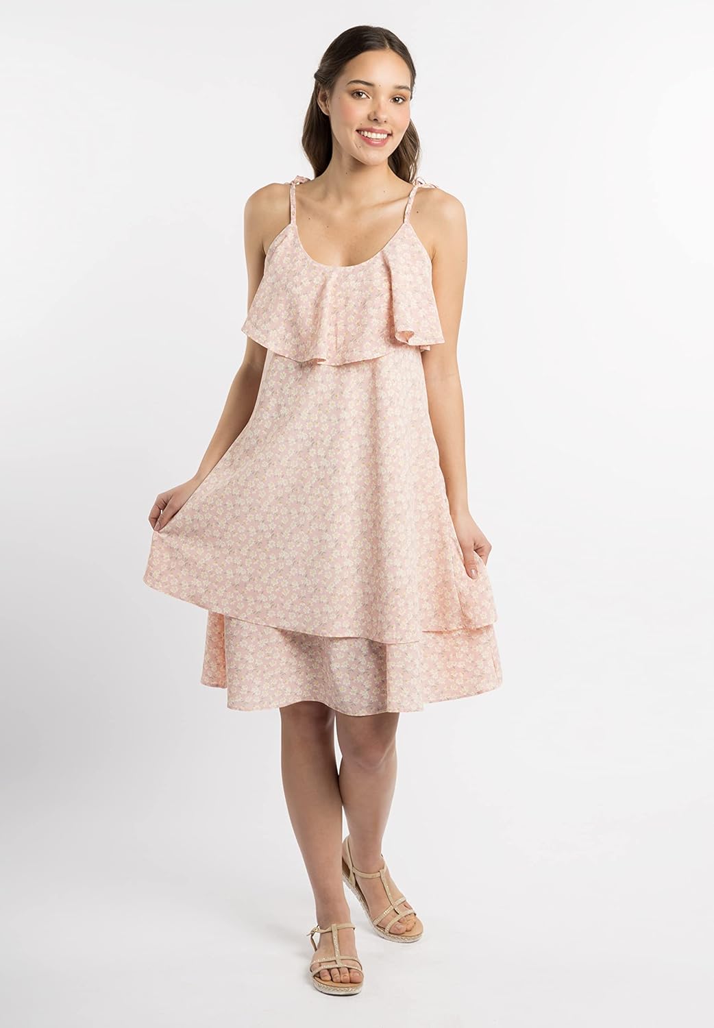 myMo Damen Nolie Kleid mit Volant XS Rosa, XS Rosa