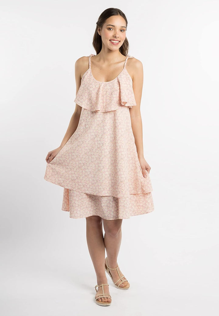 myMo Damen Nolie Kleid mit Volant XS Rosa, XS Rosa