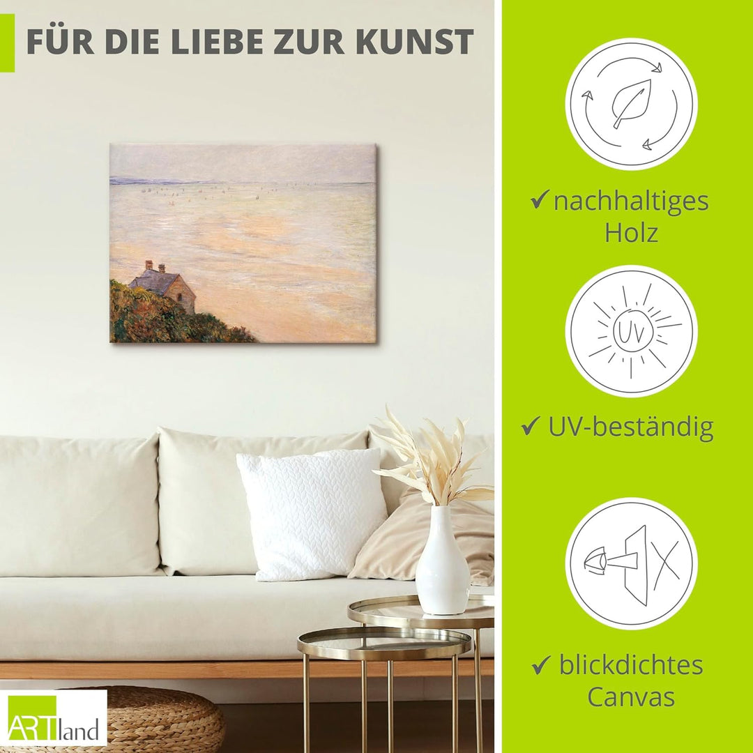 ARTland Leinwandbilder Wandbild Bild auf Leinwand 60x45 cm Wanddeko Landschaften Horizont Meer Stran