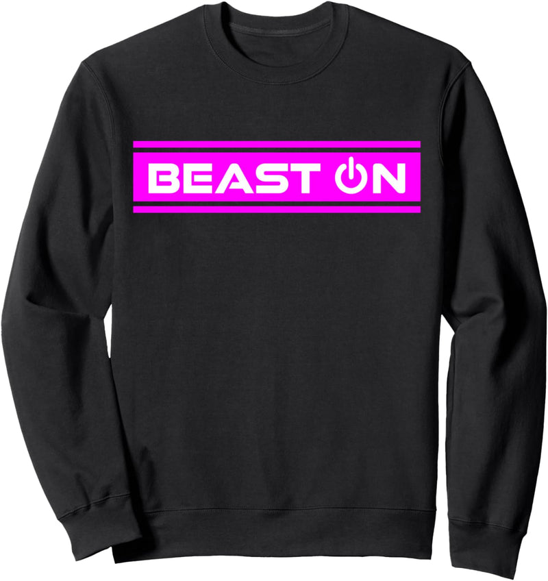 Beast ON Pink Gym Fitness Workout Gym Spruch Motivation Pink Sweatshirt