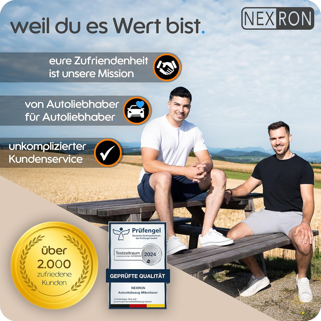 NEXRON® Sitzbezug Auto Vordersitze – besonders bequemer Autositzschoner mit atmungsaktivem Premium S