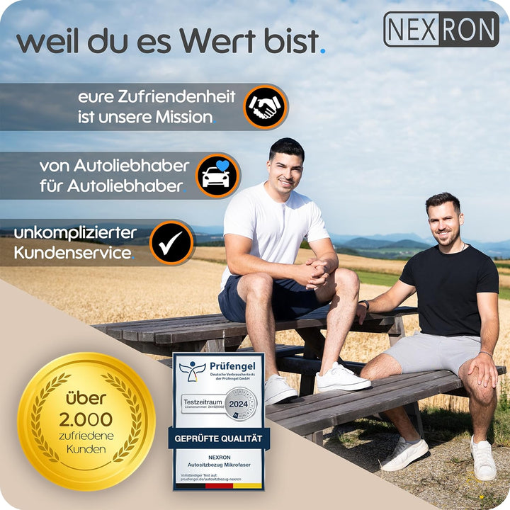 NEXRON® Sitzbezug Auto Vordersitze – besonders bequemer Autositzschoner mit atmungsaktivem Premium S