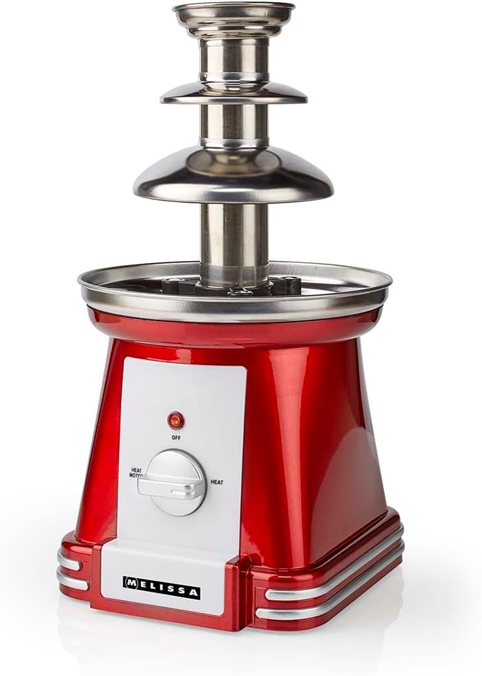 Melissa 16310186 Retro Schokoladenbrunnen 3-stufig - elegantes Design 32 cm, Warmhaltefunktion, idea