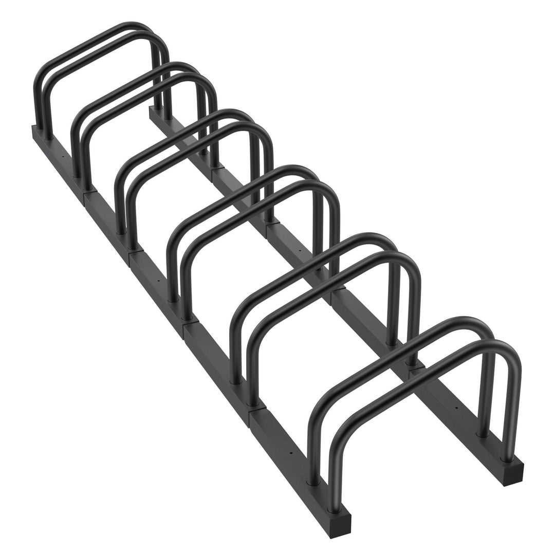 Aufun Fahrradständer Aufstellständer aus Stahl Für 6 Fahrräder, Mehrfachständer mit 37cm Radständer