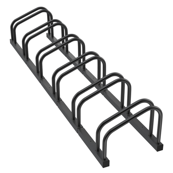 Aufun Fahrradständer Aufstellständer aus Stahl Für 6 Fahrräder, Mehrfachständer mit 37cm Radständer