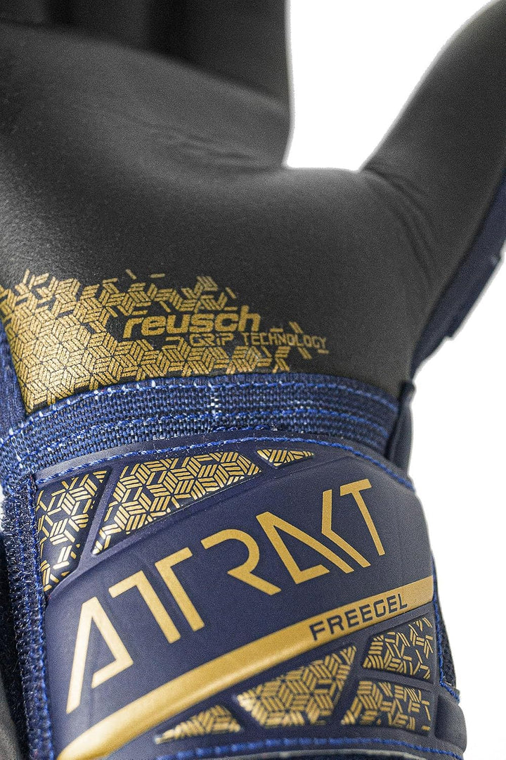 Reusch Unisex Jugend Attrakt Freegel Silver Junior Torwarthandschuhe 4 blau-gold-schwarz, 4 blau-gol