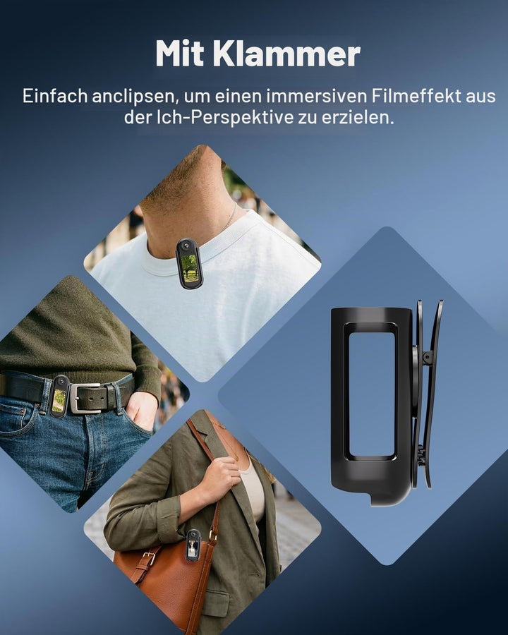 Mini Action Kamera 4K WiFi -128GB tragbare Körperkamera, magnetisches Umhängeband, Daumengrösse, fre