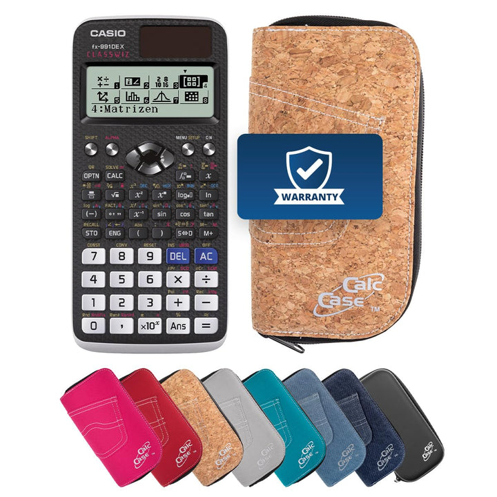 Casio FX 991DE X Schulrechner mit CalcCase Schutztasche, Wissenschaftlicher Taschenrechner – ideal f