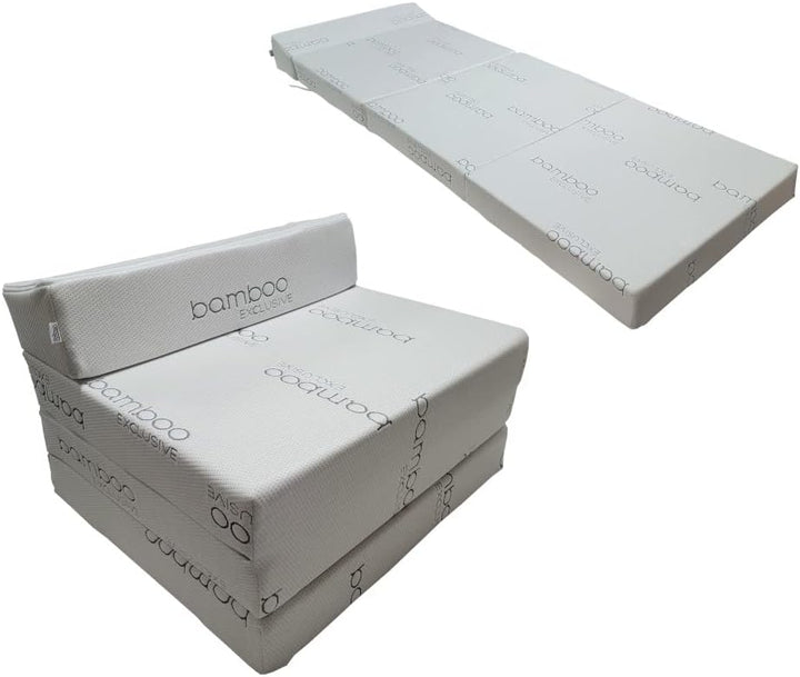 Natalia Spzoo Faltmatratze mit Schaumstoffkern und abnehmbarem Bezug – Klappmatratze mit Kopfteil –