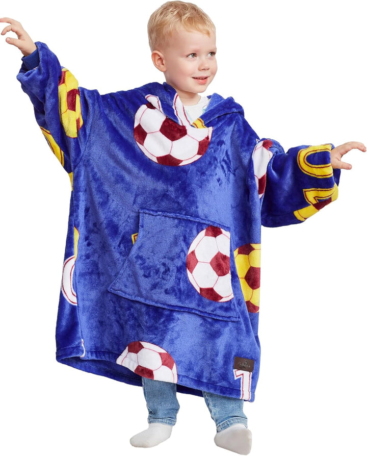 Catalonia Classy Oversize Hoodie Decke Kinder mit Ärmeln, Warm Kuscheldecke Geschenk für 110-150cm M