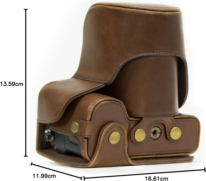 MegaGear Sony Alpha A7S II, A7R II, A7 II (28-70mm) Ever Ready Leder Kamera-Case mit Trageriemen und