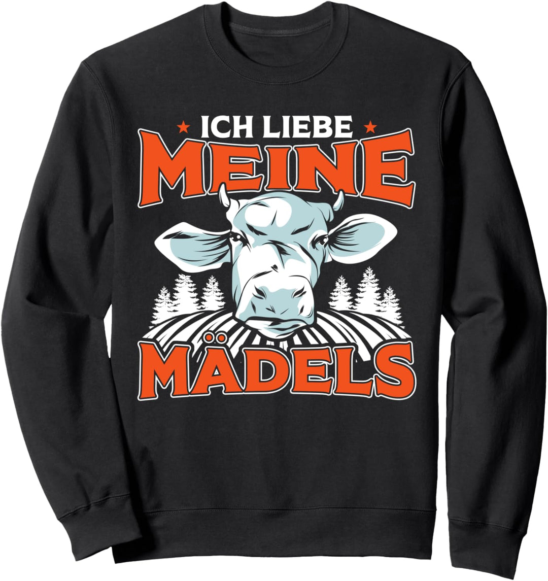 Bäuerin Kuh & Landwirt Ich Liebe Meine Kühe Mädels Sweatshirt