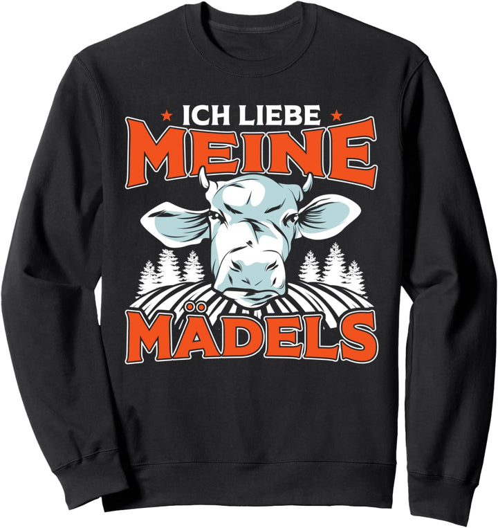 Bäuerin Kuh & Landwirt Ich Liebe Meine Kühe Mädels Sweatshirt