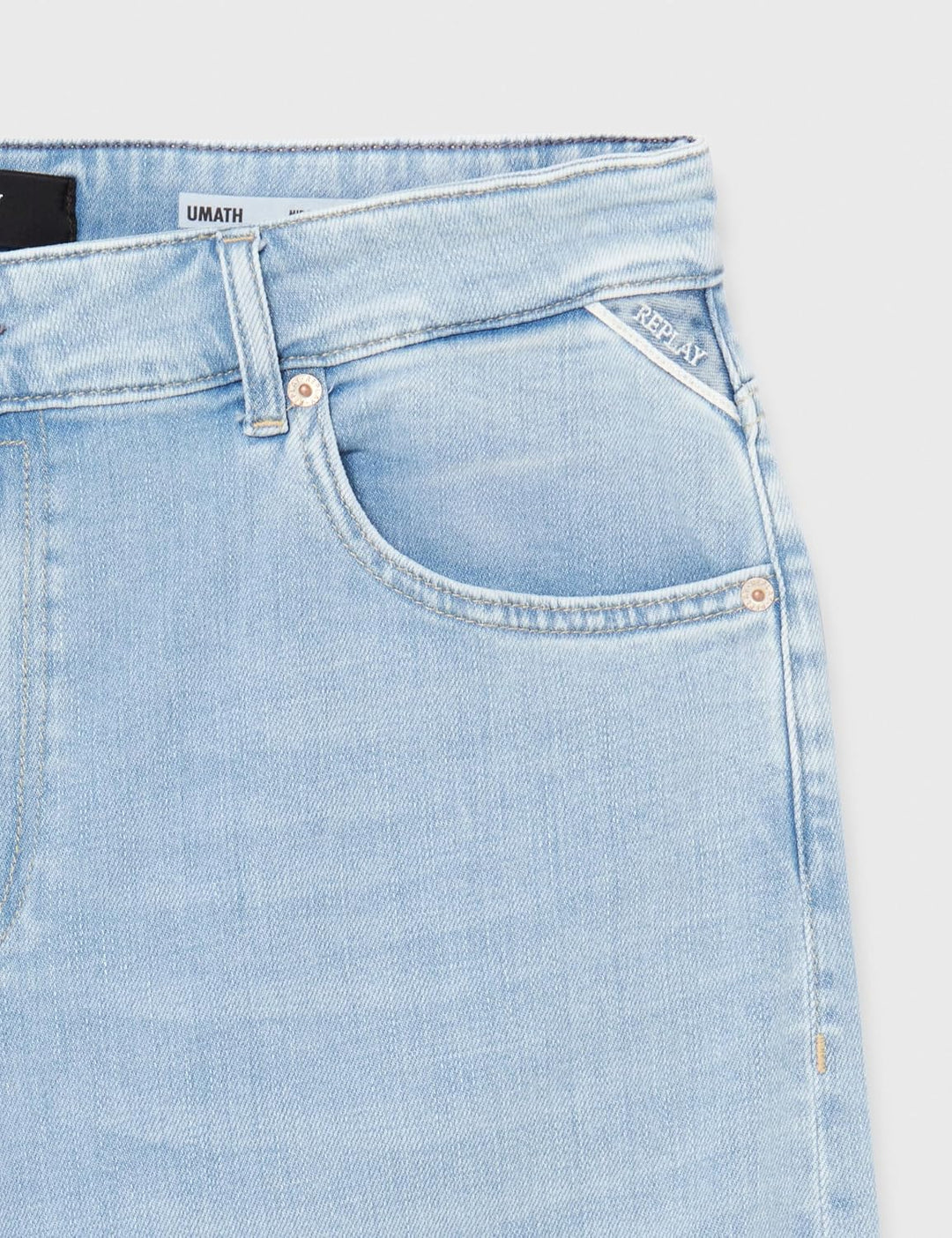 Replay Damen Jeans Umath Wide Leg Fit aus Comfort Denim 28W / 34L Light Blue 010, 28W / 34L Light Bl