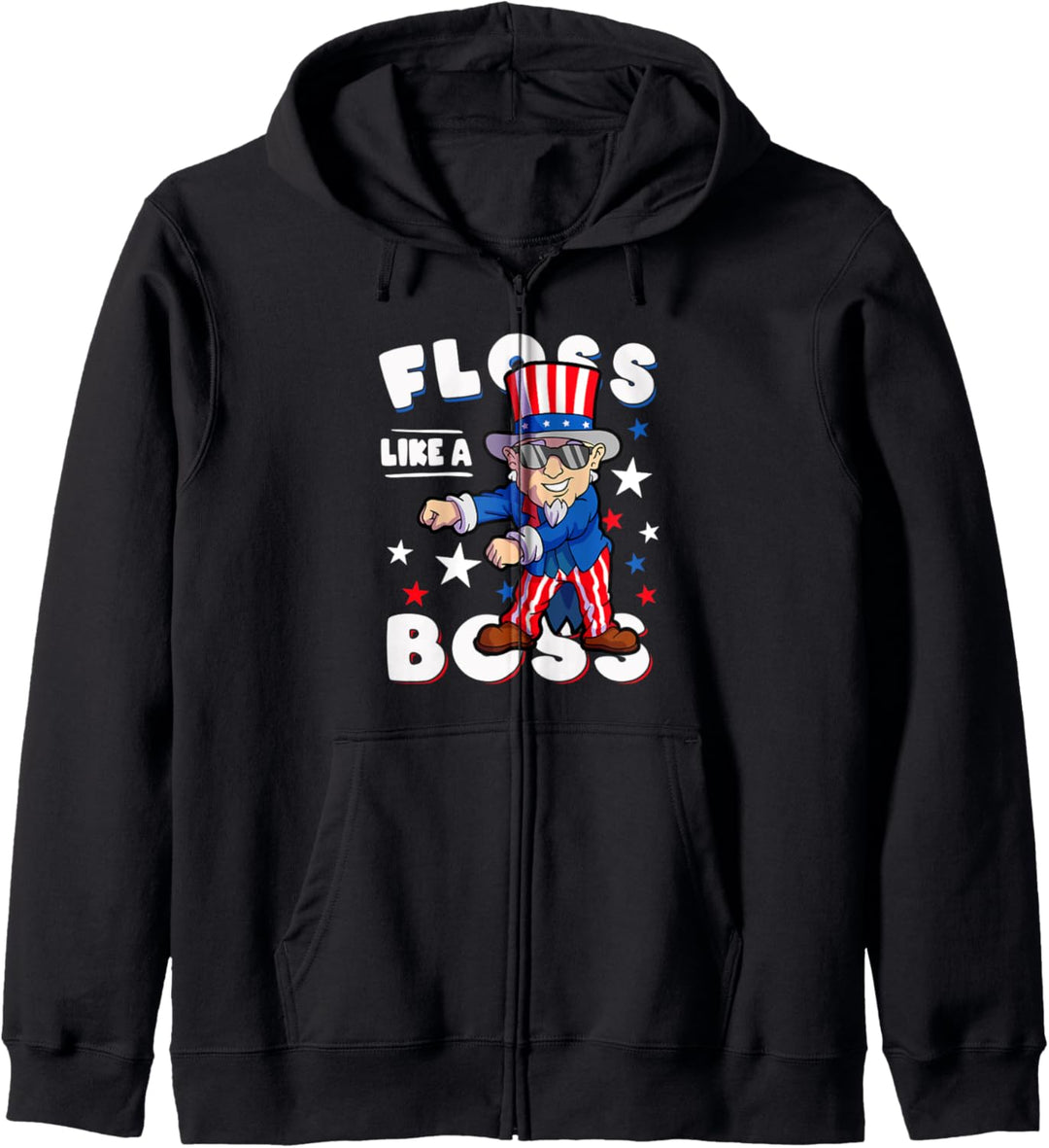 Onkel Sam Floss Wie ein Boss 4. Juli Lustiger Tanz Boy Kids Kapuzenjacke