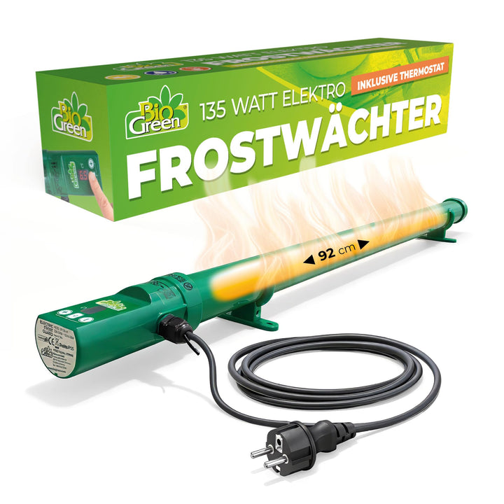 BioGreen elektrische Heizung für Gewächshäuser | Frostwächter inkl. Digitalthermostat | 135 W Gewäch