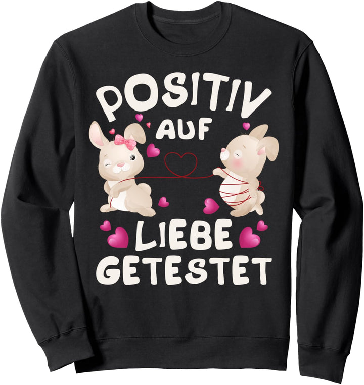 Valentinstag für Paare, Hasen-Pärchen mit Herzen Sweatshirt