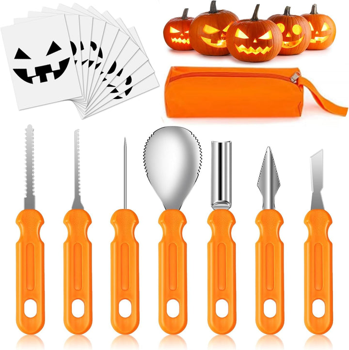 Halloween Kürbis Schnitzset, Kürbis Schnitzwerkzeug Kürbisschnitz Set,Edelstahl Kürbisschnitzset,DIY