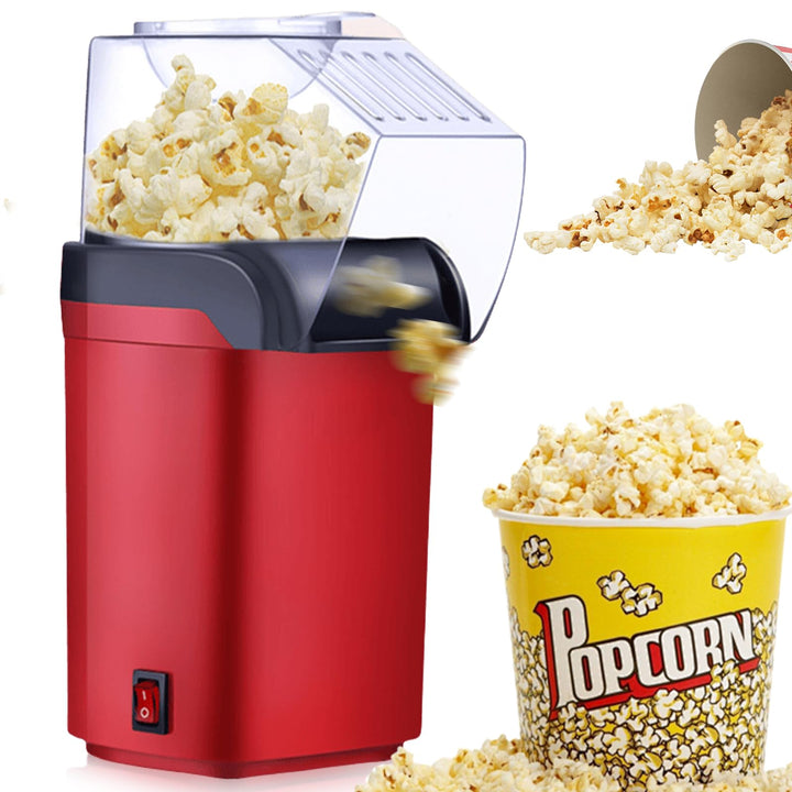 Heissluft Popcornmaschine für Kinder mit Transparentem Deckel und Messbecher: 1200W Retro Automatisc