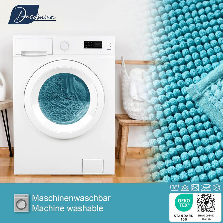 Decomira Badematte rutschfest | Als Badteppich Set kombinierbar | Badezimmer-Teppich Bad-Vorleger wa