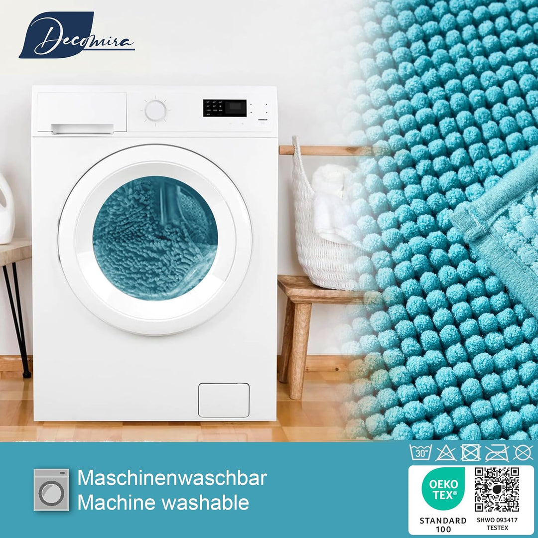 Decomira Badematte rutschfest | Als Badteppich Set kombinierbar | Badezimmer-Teppich Bad-Vorleger wa