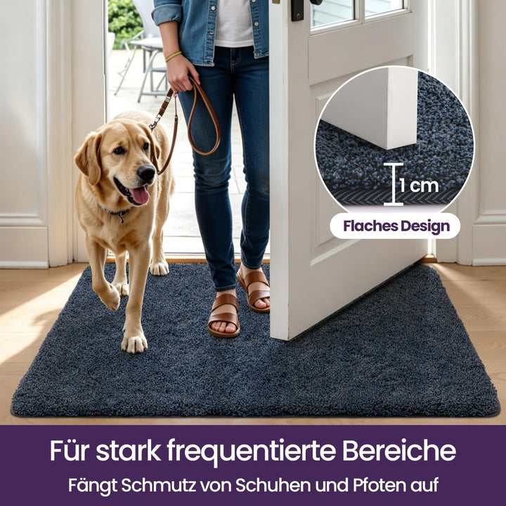DEXI Fussmatte Innen 50 x 80 cm, rutschfeste Schmutzfangmatte, Maschinenwaschbare Fussmatte, Saugsta