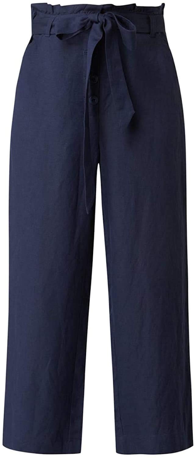 Superdry Damen Eden Linen Trouser Hose 32 Dunkelblau, 32 Dunkelblau
