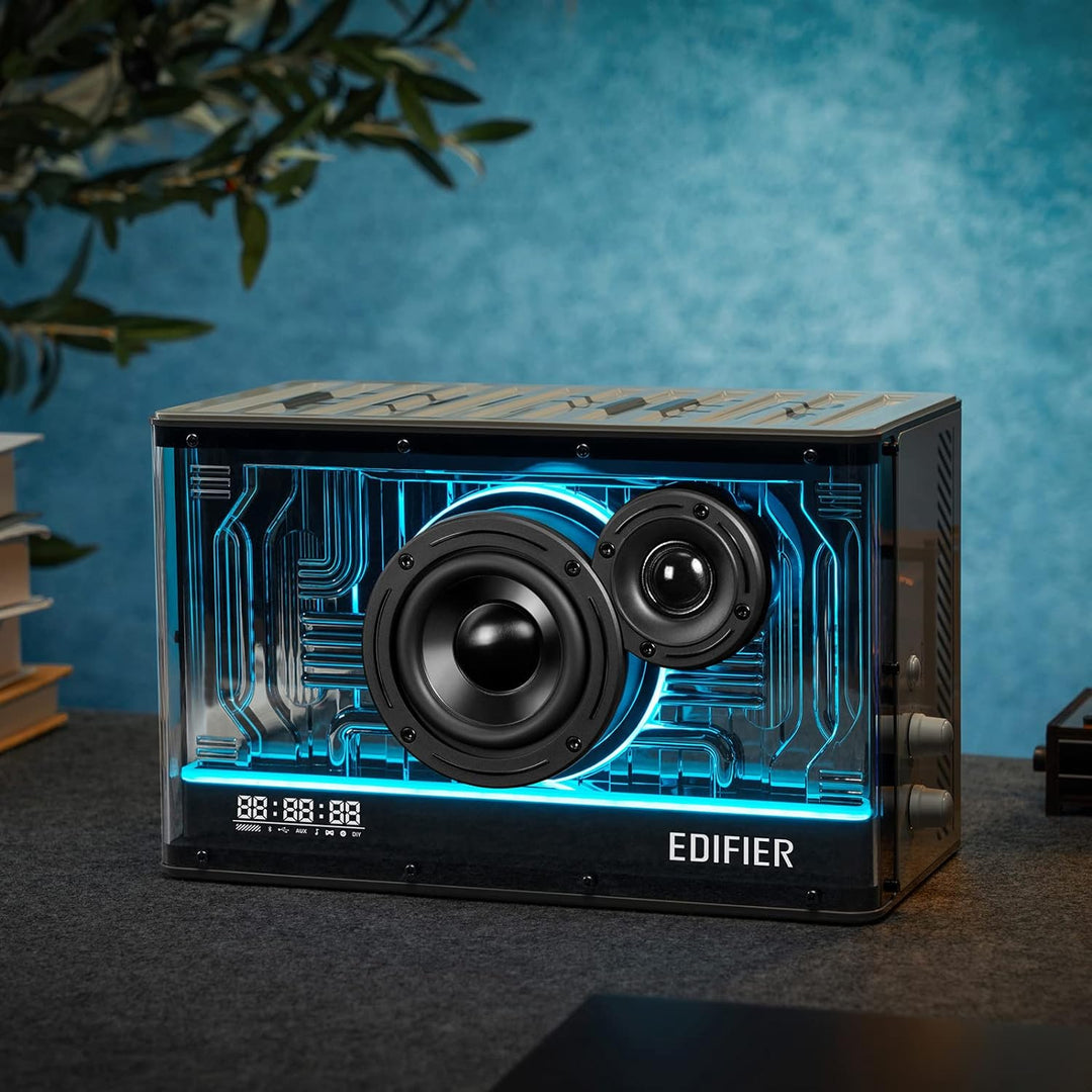 Edifier QD35 kompaktes Bluetooth-Lautsprechersystem mit RGB-Lichteffekten, Bluetooth V5.3 und Zwei u