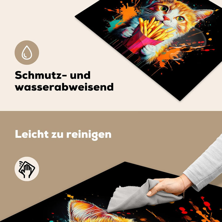 Herdabdeckplatte 70x52 cm Einteilig Ceranfeld Abdeckplatte für Induktionsschutz Ceranfeldabdeckung V